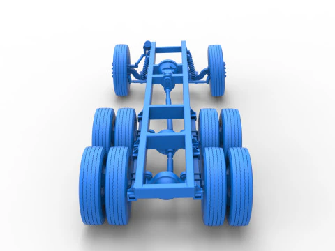 Chassis of Vintage GATR Racing Semi truck Version 4 Scale 1 to 25 3D Print Model