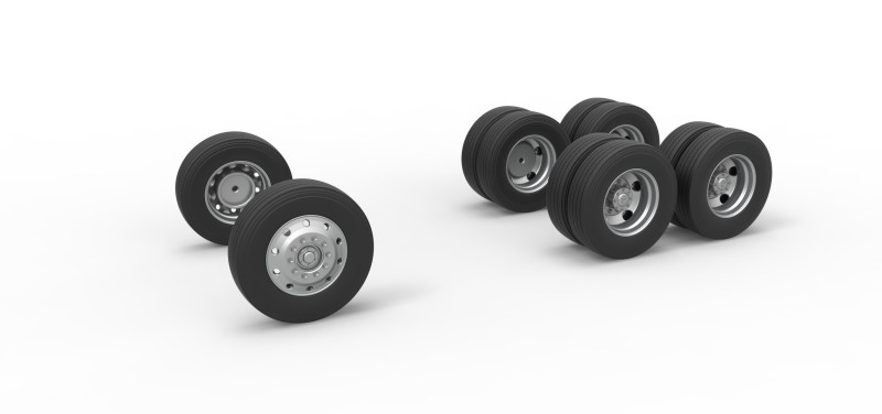 Wheel Set of Vintage GATR Racing Semi truck Version 4 Scale 1 to 25 Model Cetak 3D .c4d .max .obj .3ds .fbx .stl .blend 