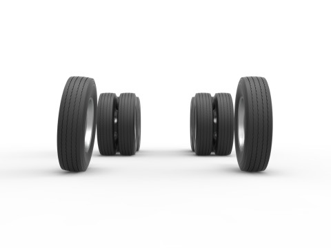 Wheel Set of Vintage GATR Racing Semi truck Version 4 Scale 1 to 25 Model Cetak 3D