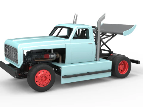 Big Rig Racing Semi truck Scale 1 to 25 3D Print Model