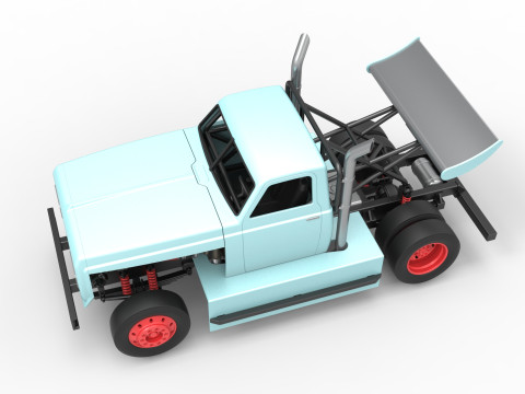 Big Rig Racing Semi truck Scale 1 to 25 Model do druku 3D