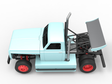 Big Rig Racing Semi truck Scale 1 to 25 Model do druku 3D