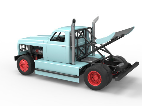 Big Rig Racing Semi truck Scale 1 to 25 Model do druku 3D