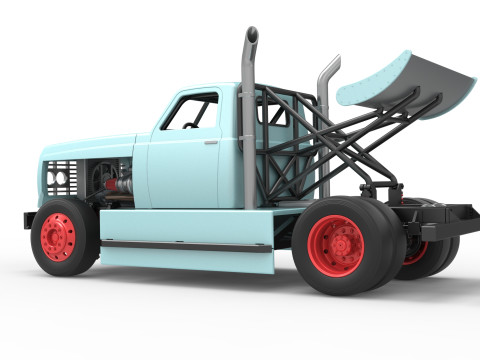 Big Rig Racing Semi truck Scale 1 to 25 Model do druku 3D