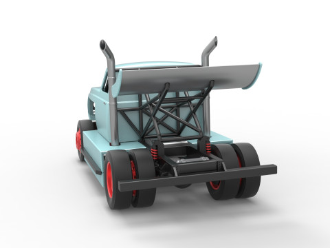 Big Rig Racing Semi truck Scale 1 to 25 Model do druku 3D