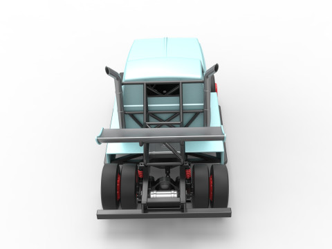 Big Rig Racing Semi truck Scale 1 to 25 Model do druku 3D