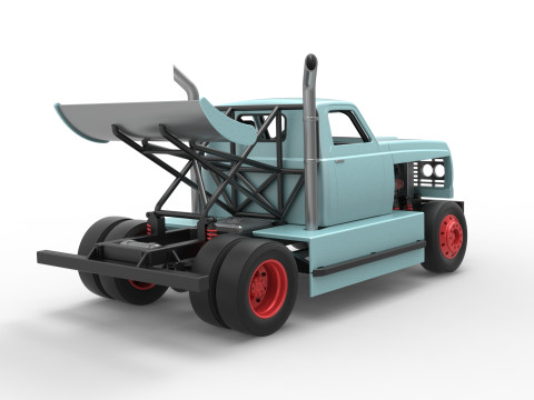 Big Rig Racing Semi truck Scale 1 to 25 Model do druku 3D