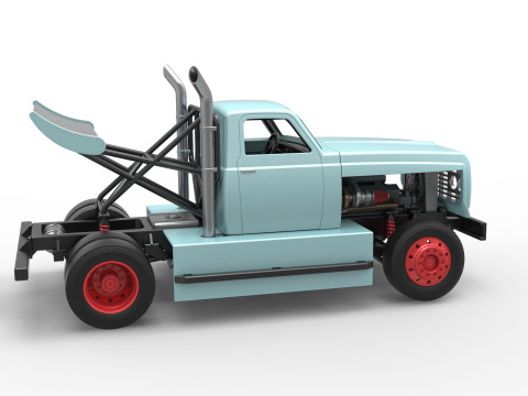 Big Rig Racing Semi truck Scale 1 to 25 Model do druku 3D