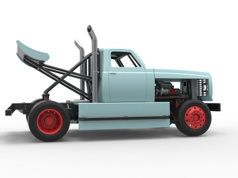 Big Rig Racing Semi truck Scale 1 to 25 Model do druku 3D