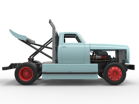 Big Rig Racing Semi truck Scale 1 to 25 Model do druku 3D