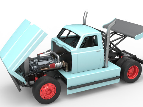 Big Rig Racing Semi truck Scale 1 to 25 Model do druku 3D