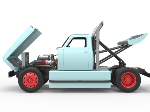 Big Rig Racing Semi truck Scale 1 to 25 Model do druku 3D