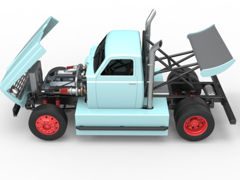 Big Rig Racing Semi truck Scale 1 to 25 Model do druku 3D