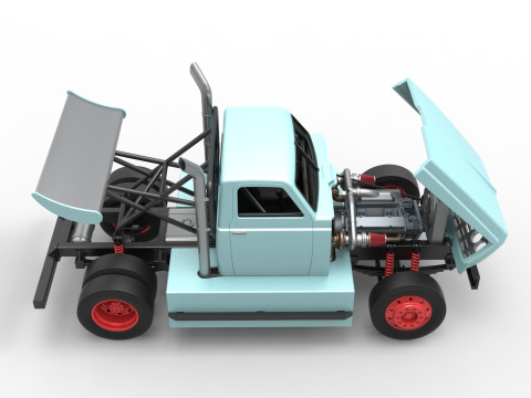 Big Rig Racing Semi truck Scale 1 to 25 Model do druku 3D