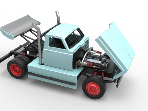 Big Rig Racing Semi truck Scale 1 to 25 Model do druku 3D