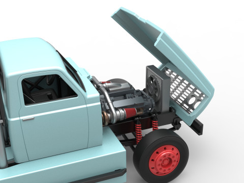 Big Rig Racing Semi truck Scale 1 to 25 Model do druku 3D