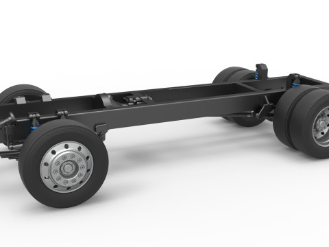 Chassis of Big Rig Racing Semi truck Scale 1 to 25 Modello di stampa 3D