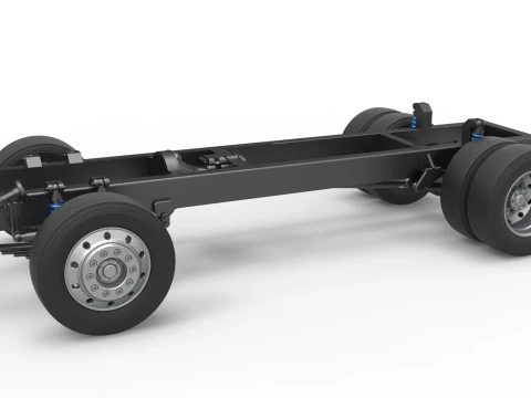 Fahrgestell eines Big Rig Racing Semi-Trucks im Ma&szlig;stab 1 bis 25 3D Druckmodell