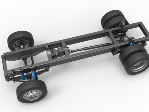 Chassis of Big Rig Racing Semi truck Scale 1 to 25 3D Принт Модель
