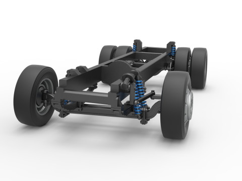 Chassis of Big Rig Racing Semi truck Scale 1 to 25 3D Принт Модель