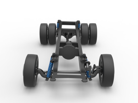 Chassis of Big Rig Racing Semi truck Scale 1 to 25 3D Принт Модель