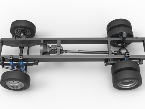 Chassis of Big Rig Racing Semi truck Scale 1 to 25 3D Принт Модель