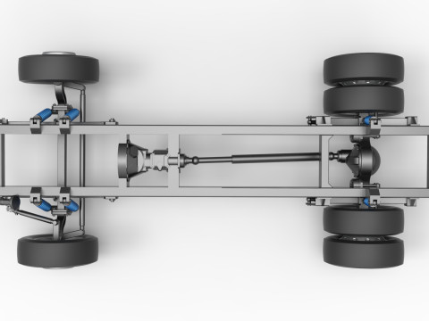Chassis of Big Rig Racing Semi truck Scale 1 to 25 3D Принт Модель