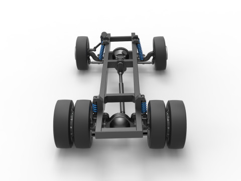 Chassis of Big Rig Racing Semi truck Scale 1 to 25 3D Принт Модель