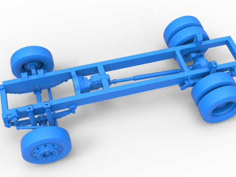 Chassis of Big Rig Racing Semi truck Scale 1 to 25 3D Принт Модель