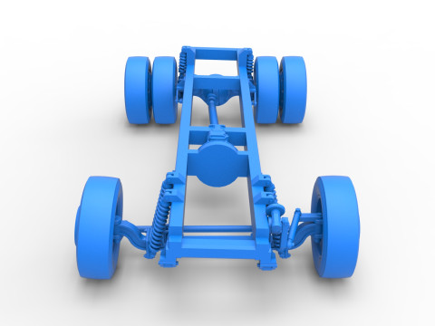 Chassis of Big Rig Racing Semi truck Scale 1 to 25 3D Принт Модель