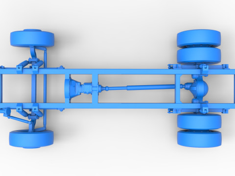 Chassis of Big Rig Racing Semi truck Scale 1 to 25 3D Принт Модель
