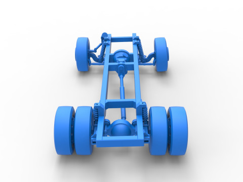 Chassis of Big Rig Racing Semi truck Scale 1 to 25 3D Принт Модель