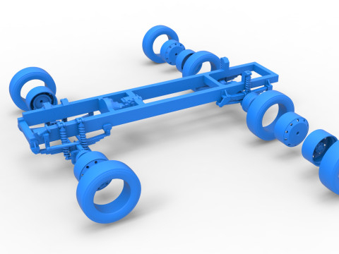 Chassis of Big Rig Racing Semi truck Scale 1 to 25 3D Принт Модель