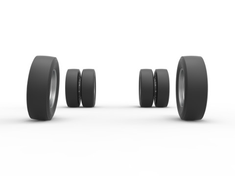 Wheel Set of Big Rig Racing Semi truck Scale 1 to 25 3D Принт Модель