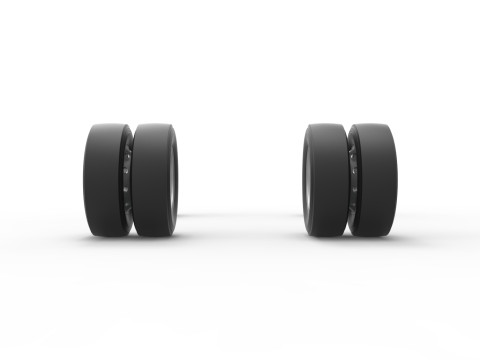 Wheel Set of Big Rig Racing Semi truck Scale 1 to 25 3D Принт Модель