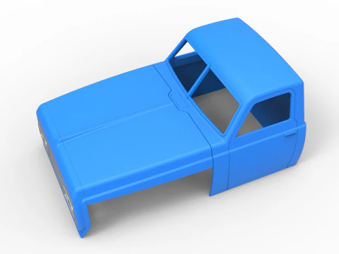 Cab of Big Rig Racing Semi truck Scale 1 to 25 3D Print Model
