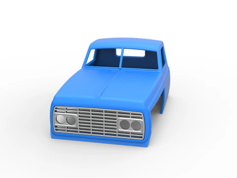 Cab of Big Rig Racing Semi truck Scale 1 to 25 3D Print Model