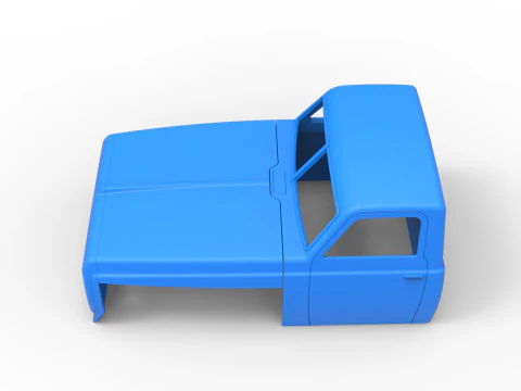 Cab of Big Rig Racing Semi truck Scale 1 to 25 3D Print Model