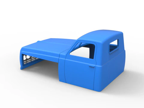 Cab of Big Rig Racing Semi truck Scale 1 to 25 3D Print Model
