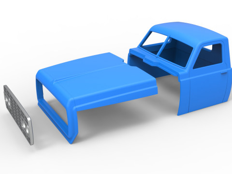 Cab of Big Rig Racing Semi truck Scale 1 to 25 Modèles 3D en vedette