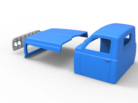 Cab of Big Rig Racing Semi truck Scale 1 to 25 3D Print Model