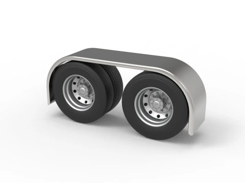 Semi truck Rear fenders Set 1 Scale 1 to 25 3D Print Model