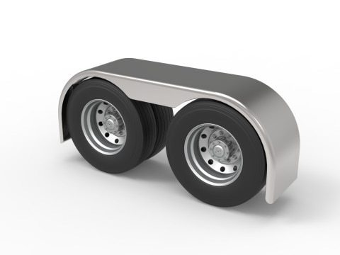 Semi truck Rear fenders Set 1 Scale 1 to 25 3D Принт Модель