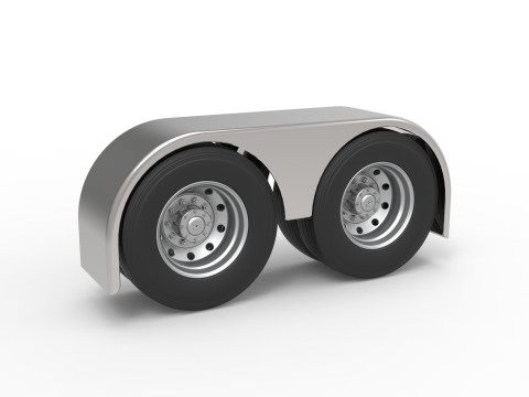Semi truck Rear fenders Set 1 Scale 1 to 25 3D Принт Модель