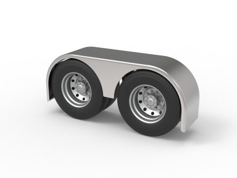 Semi truck Rear fenders Set 1 Scale 1 to 25 3D Принт Модель