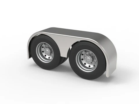 Semi truck Rear fenders Set 1 Scale 1 to 25 3D Print Model