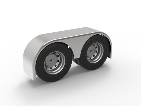 Semi truck Rear fenders Set 1 Scale 1 to 25 3D Принт Модель