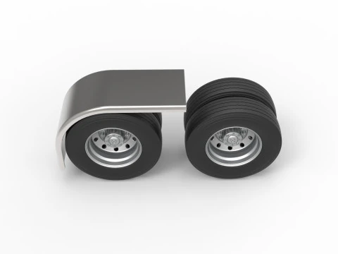 Semi truck Rear fenders Set 1 Scale 1 to 25 3D Print Model