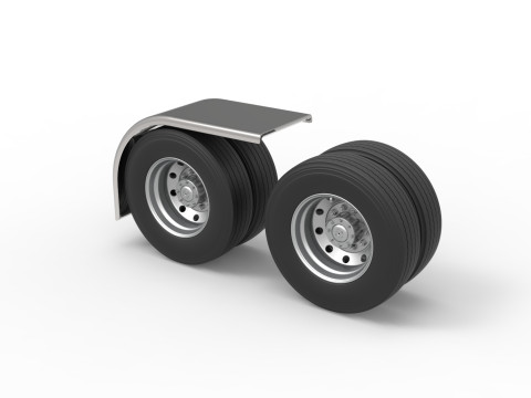 Semi truck Rear fenders Set 1 Scale 1 to 25 3D Принт Модель