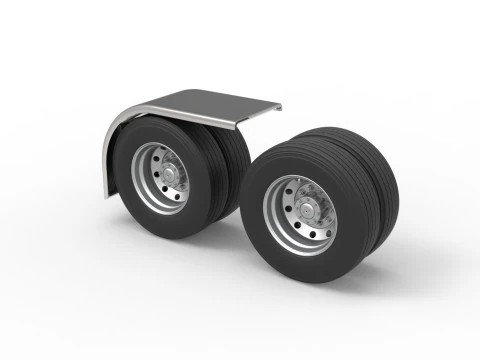 Semi truck Rear fenders Set 1 Scale 1 to 25 3D Print Model